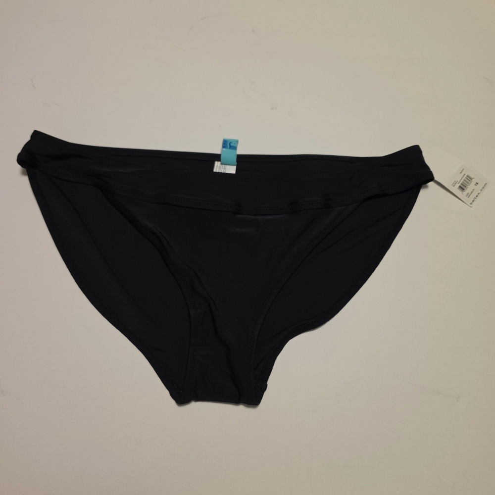 Baltex Solid Black Bikini Swim Bottom Full Coverage Size 16 NWT 3201241